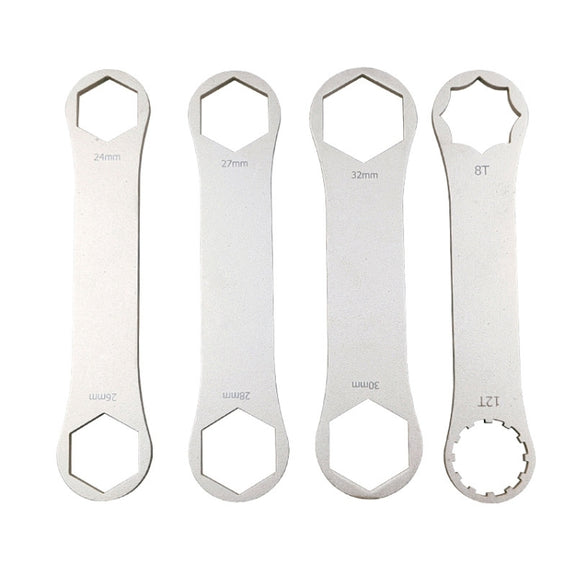 BIKERSAY BT050A Multifunctional Stainless Steel Bicycle Fork Wrench Double Head Spanner