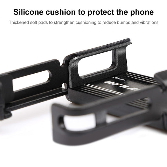 GUB P10 Aluminum Bike Phone Holder(Black Silver)