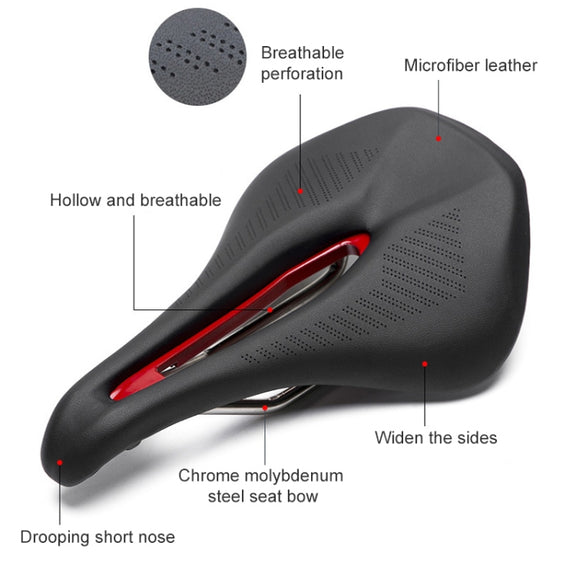 PROMEND SD-576 Nylon Fiber Triathlon Bicycle Saddle (Black Red)