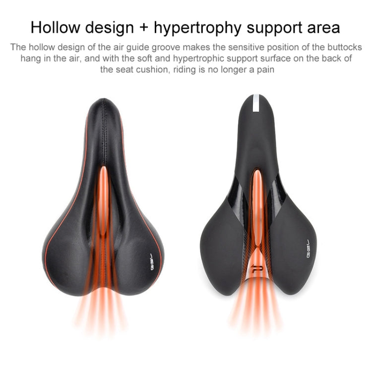 PROMEND SD-567 Hollow Breathable Silicone Racing Bicycle Saddle(Black Red)