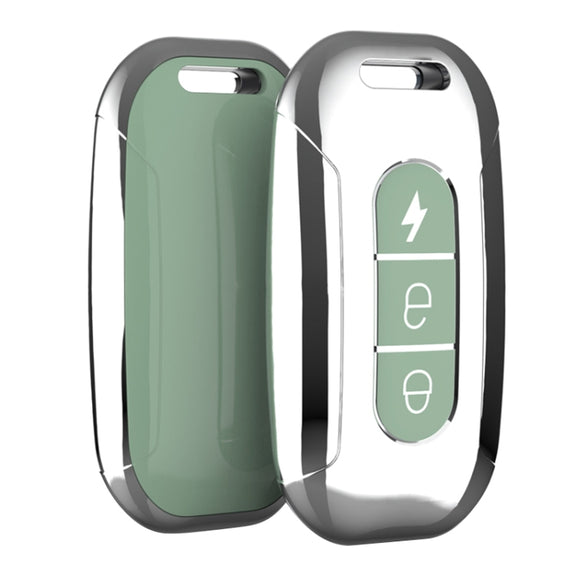 Electric Vehicle Key Electroplated TPU Case For AIMA C (Green)