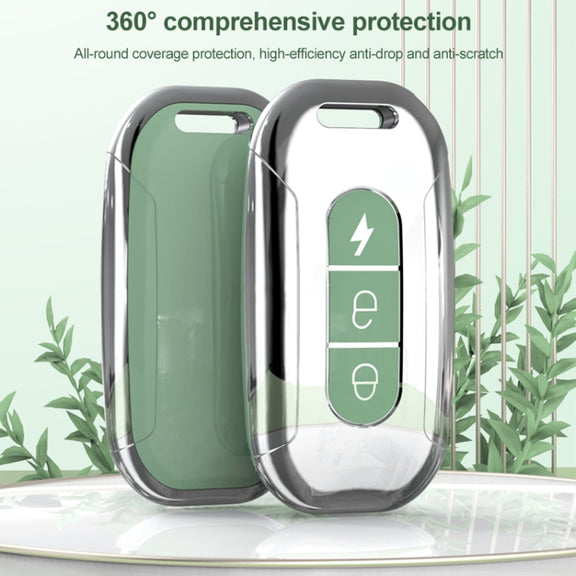 Electric Vehicle Key Electroplated TPU Case For AIMA C (White)