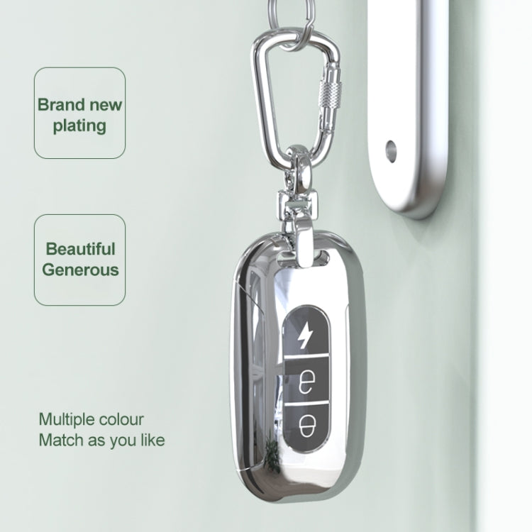 Electric Vehicle Key Electroplated TPU Case For AIMA C (Black)