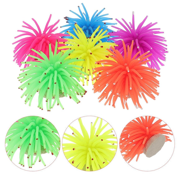 Aquarium Articles Decoration TPR Simulation Sea Urchin Ball Coral with Point, Size: L, Diameter: 13cm(Green)