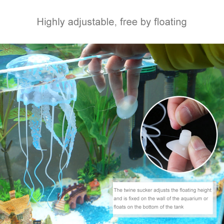 Aquarium Articles Decoration Silicone Simulation Fluorescent Sucker Jellyfish, Size: 5*17cm(Orange)