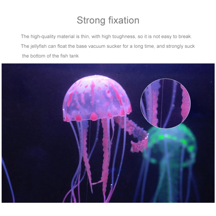 Aquarium Articles Decoration Silicone Simulation Fluorescent Sucker Jellyfish, Size: 5*17cm(Green)