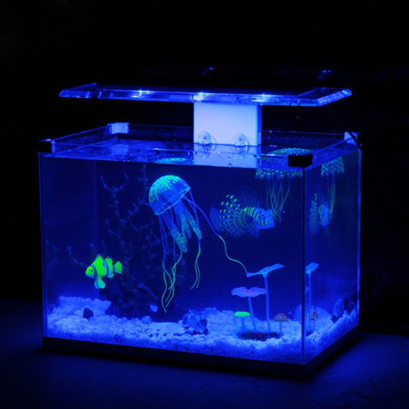 Aquarium Articles Decoration Silicone Simulation Fluorescent Sucker Jellyfish, Size: 5*17cm(Purple)