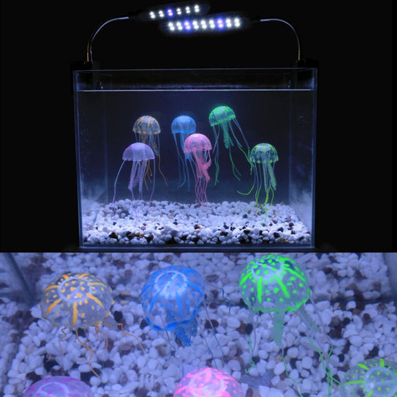 Aquarium Articles Decoration Silicone Simulation Fluorescent Sucker Jellyfish, Size: 8*20cm(Orange)