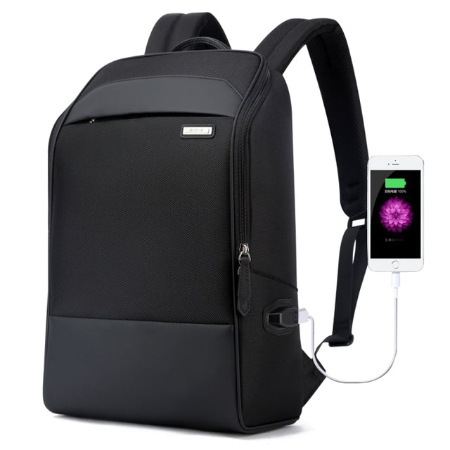 Bopai 751-006881 Business Anti-theft Water-resistant Large Capacity Double Shoulder Bag,with USB Charging Port, Size: 30x14x44cm(Black)