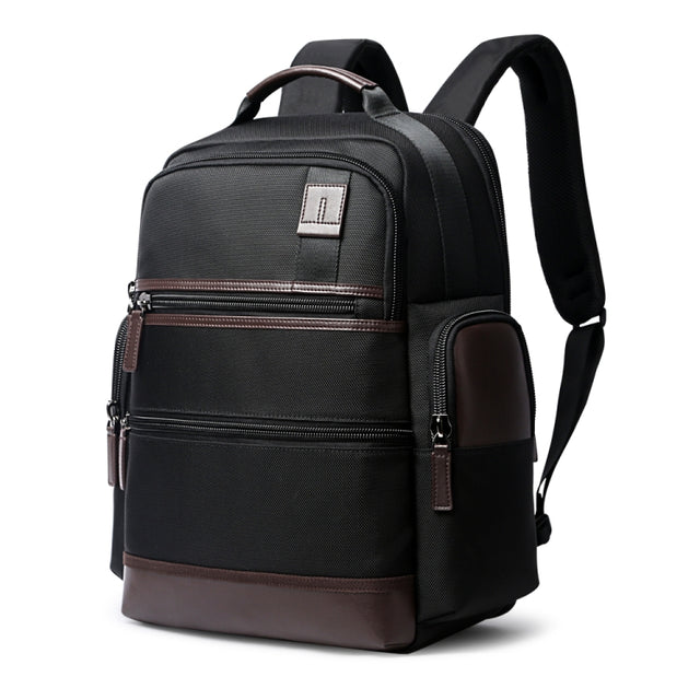 Bopai 751-007291 Business Anti-theft Water-resistant Large Capacity Double Shoulder Bag,with USB Charging Port, Size: 34x19x43.5cm (Black)