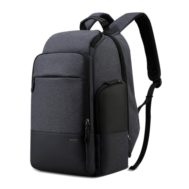 Bopai 851-014518 Business Water-resistant Three-layer Large Capacity Double Shoulder Bag,with USB Charging Port, Size: 37x21x47.5cm (Black)