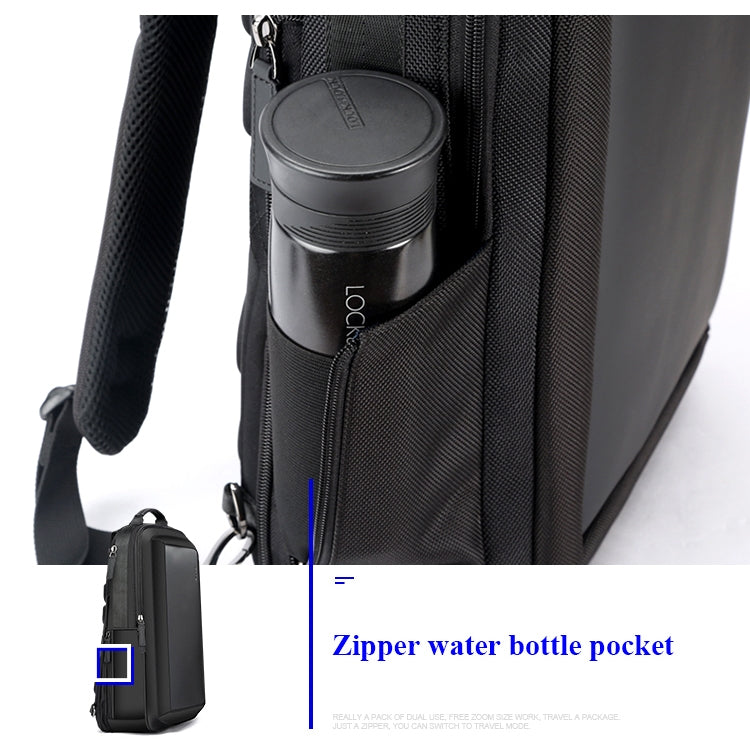 Bopai 751-006551 Large Capacity Business Casual Breathable Laptop Backpack with External USB Interface, Size: 30 x 12 x 44cm(Black)