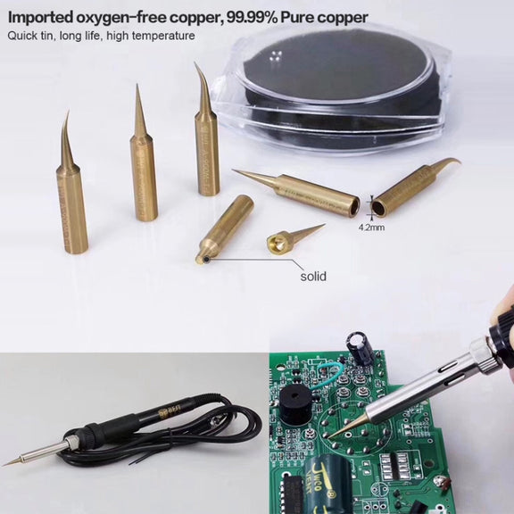 10 PCS BEST Pure Copper Low Temperature Soldering Iron Tip Special for Welding Fly Jump Wire A-900M-T-I