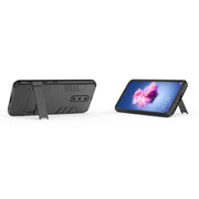 Shockproof PC + TPU  Case for OPPO R17 Pro, with Holder(Black)