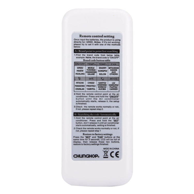 CHUNGHOP K-630E Universal LCD Air-Conditioner Remote Controller