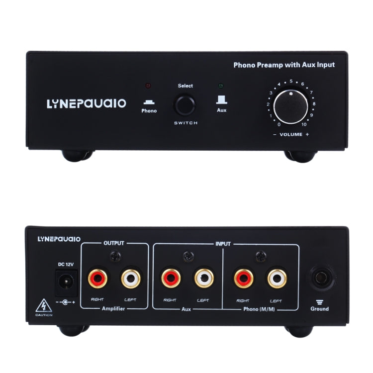 B855 LINEPAUDIO Phone Prephonograph Signal Amplifier with Auxiliary Input and Volume Control (Black)