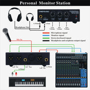 B877 3 Channel Personal Listener Headset Listening Mixer (Black)