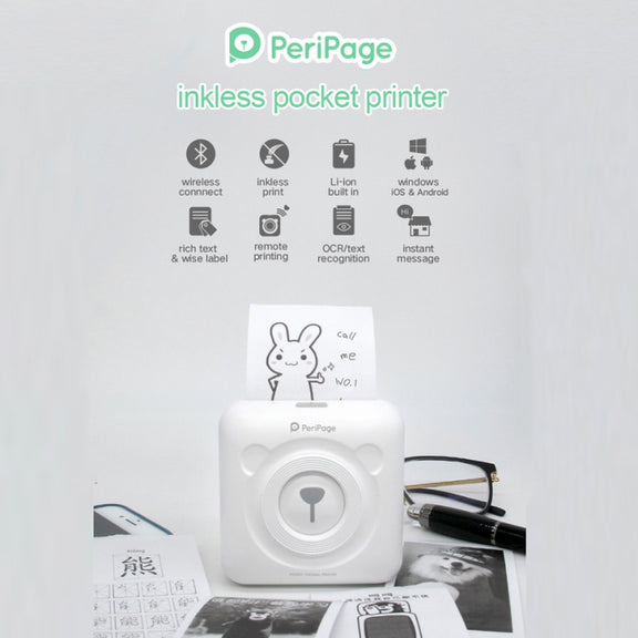 Peripage A6 Portable Inkless Pocket Thermal Bluetooth Printer(Blue)