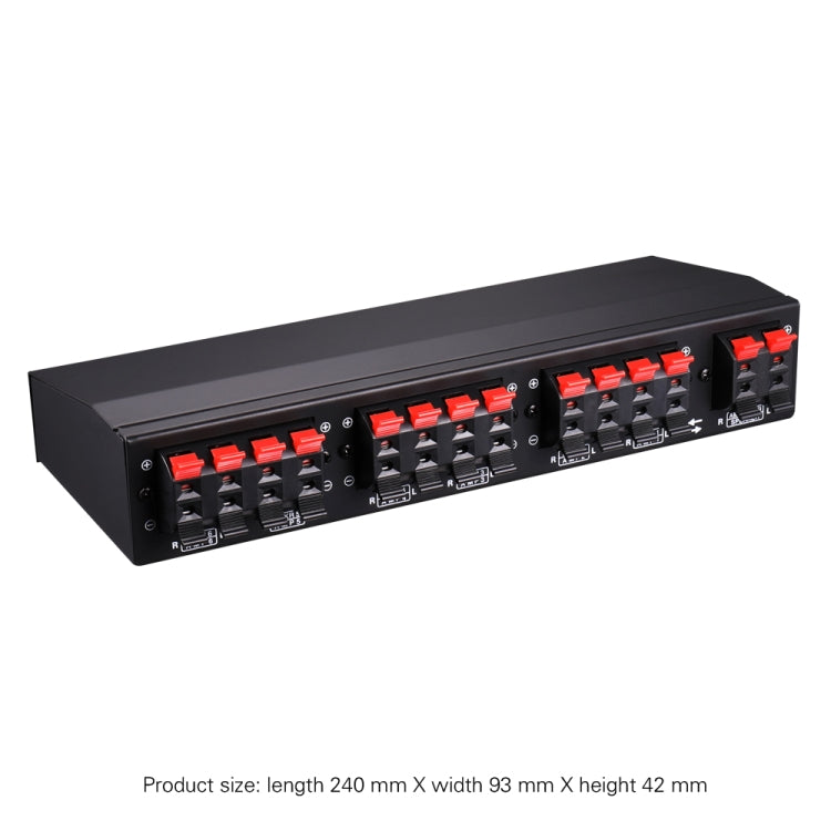 LINEPAUDIO B898 Six-way Stereo Loudspeaker / Amplifier Comparator Bidirectional Selective Switch Switcher (Black)