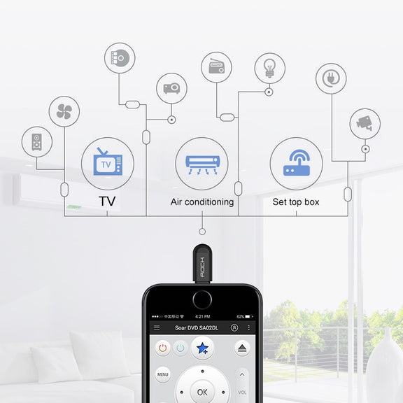 Easy to Control 3 Generation Mobile Phone Wireless Smart Remote Control for Apple universal mobile cloud remote control (Black)