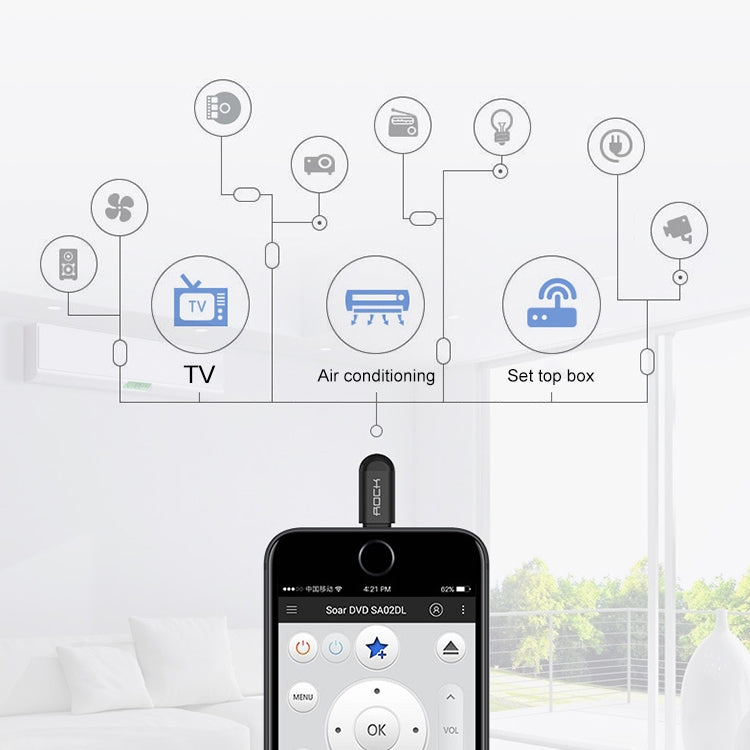 Easy to Control 3 Generation Mobile Phone Wireless Smart Remote Control for Apple universal mobile cloud remote control (Black)
