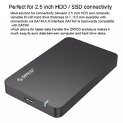ORICO 2569S3 USB3.0 Micro-B External Hard Disk Box Storage Case for 9.5mm 2.5 inch SATA HDD / SSD(Silver)