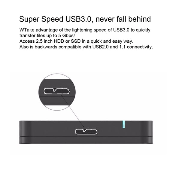 ORICO 2569S3 USB3.0 Micro-B External Hard Disk Box Storage Case for 9.5mm 2.5 inch SATA HDD / SSD(Silver)