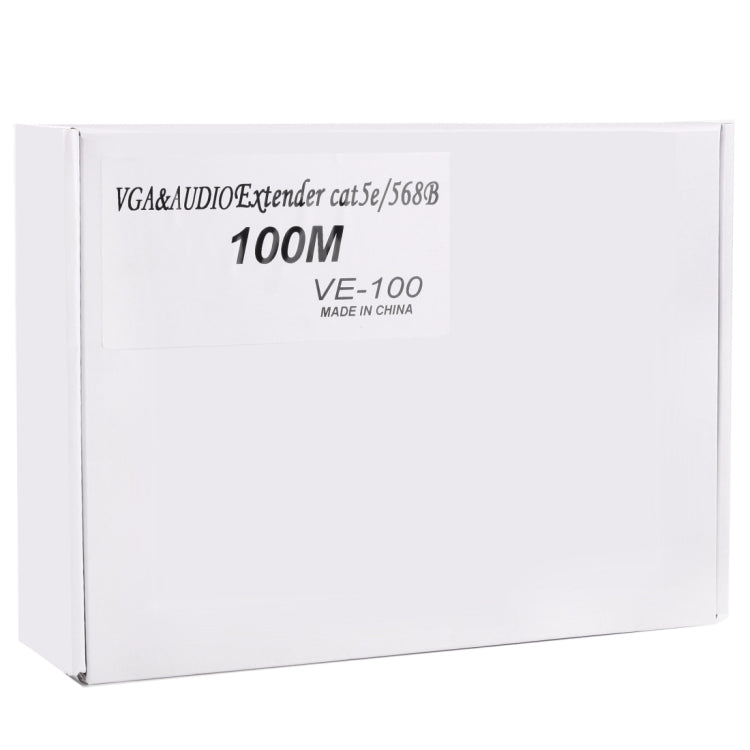 VGA & Audio Extender 1920x1440 HD 100m Cat5e / 6-568B Network Cable Sender Receiver Adapter, US Plug