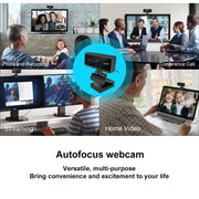 HXSJ S3 500W 1080P Adjustable 180 Degree HD Automatic Focus PC Camera with Microphone(Black)