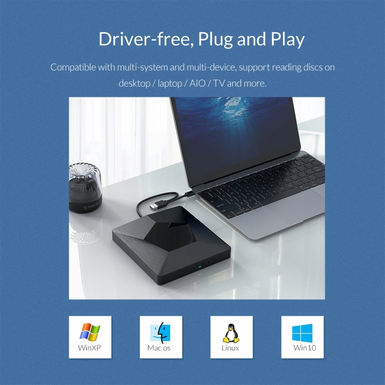 ORICO DVD-XD007 Portable USB 3.0 Interface External CD DVD Optical Drive CD/DVD-RW Recorder