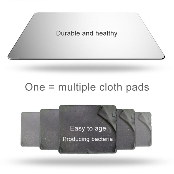 Aluminum Alloy Double-sided Non-slip Mat Desk Mouse Pad, Size : M(Black)