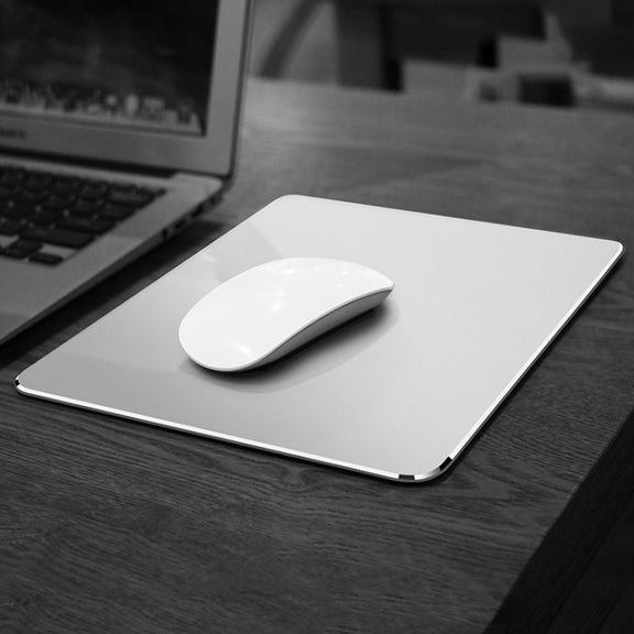 Aluminum Alloy Double-sided Non-slip Mat Desk Mouse Pad, Size : L(Black)
