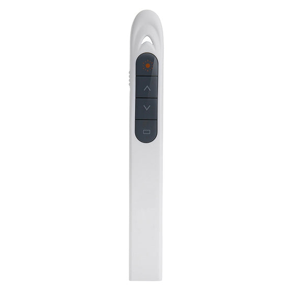 XM930 2.4GHz Wireless Laser PowerPoint Page Turning Pen Multimedia Wireless Presentation Projection Pen with USB Receiver, Support Low Battery Remind, Remote Control Distance: 100m(White)