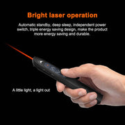 XM930 2.4GHz Wireless Laser PowerPoint Page Turning Pen Multimedia Wireless Presentation Projection Pen with USB Receiver, Support Low Battery Remind, Remote Control Distance: 100m(White)