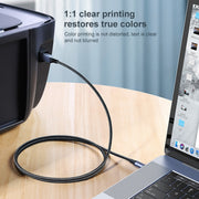 Ugreen Type-C / USB-C to Type-B Printer Nylon Braid Connect Data Cable, Length: 3m