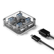 ORICO MH4U-30 USB 3.0 Transparent Desktop HUB with 30cm Micro USB Cable - USB 3.0 HUB by ORICO | Online Shopping South Africa | PMC TechLife | Buy Now Pay Later Mobicred