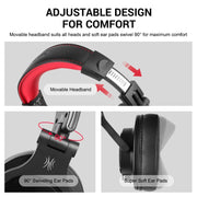 OneOdio A71 Head-mounted Noise Reduction Wired Headphone with Microphone(Red Black)