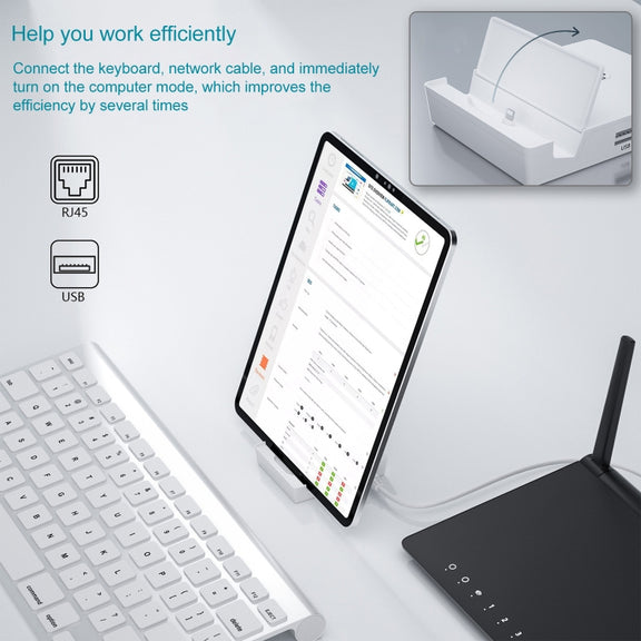 THT-020-1 Multi-functional HD Display Screen Converter with Network Card Function & Charging Base