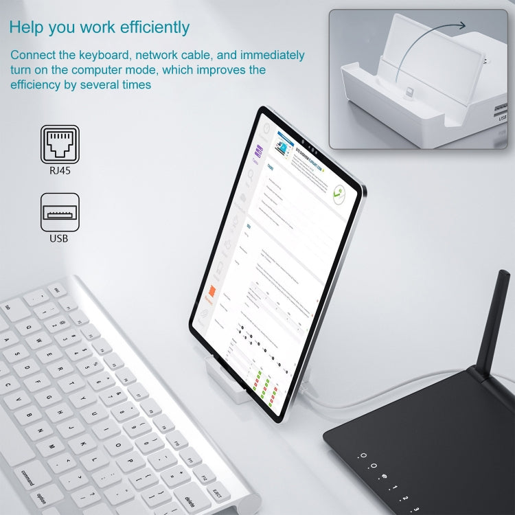 THT-020-1 Multi-functional HD Display Screen Converter with Network Card Function & Charging Base