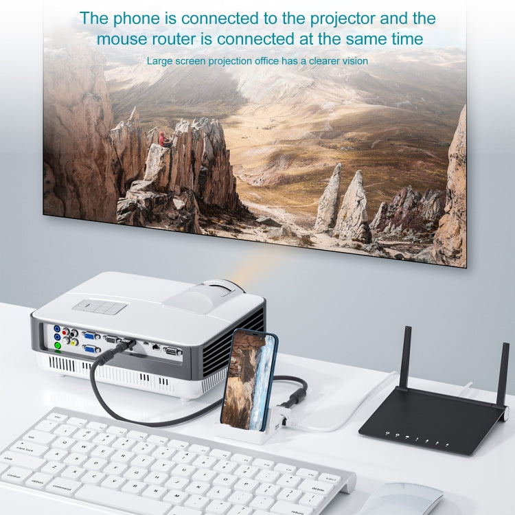THT-020-1 Multi-functional HD Display Screen Converter with Network Card Function & Charging Base
