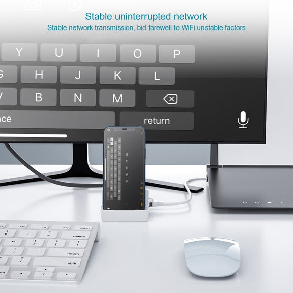 THT-020-1 Multi-functional HD Display Screen Converter with Network Card Function & Charging Base