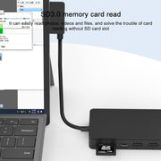 Onten OT-65002 12 in 1 Multifunctional Type-C + USB + RJ45 + HDMI Docking Station(Black)
