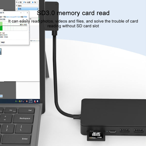 Onten OT-65002 12 in 1 Multifunctional Type-C + USB + RJ45 + HDMI Docking Station(Black)