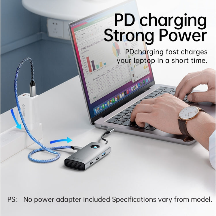 ORICO PW11-5P Type-C / USB-C 5-in-1 5Gbps Multifunction Docking Station(Dark Gray)