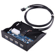 3.5 inch Floppy Expansion Bay Front Panel 4 Ports USB 2.0 HUB  Adapter Connector(Black) - free shipping - PMC TechLife - Order now!