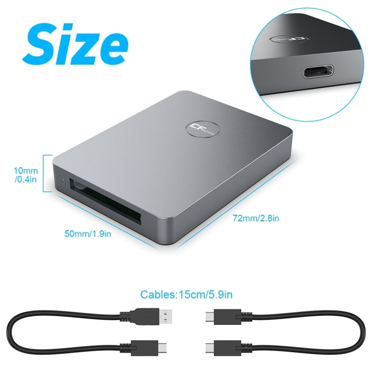 Rocketek CR316 USB3.1 Gen2 CFexpress Type B Card Reader(Silver Grey)