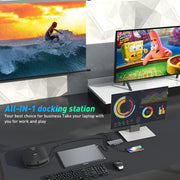 Rocketek HC451 Type-C to 60W PD + 4K HDMI + DP + 100M RJ45 14 in 1 HUB Adapter