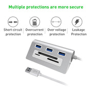 Rocketek HC423 USB3.0 x 3 + SD / TF / CF Card Reader HUB Adapter