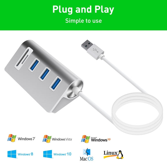Rocketek HC422 USB3.0 x 3 + SD / TF Card Reader HUB Adapter