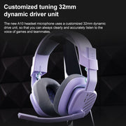 Logitech Astro A10 Gen 2 Wired Headset Over-ear Gaming Headphones (Purple)